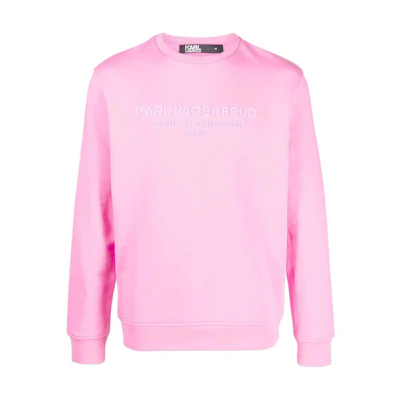 Karl Lagerfeld Embossed Logo Crewneck Sweatshirt Pink () 7050330524910