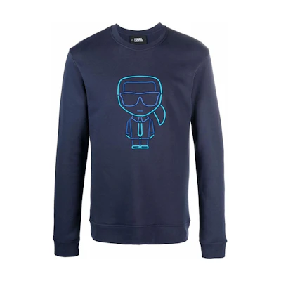 Karl Lagerfeld Embroidered Logo Crewneck Sweatshirt Men’s Blue 215M1801310310