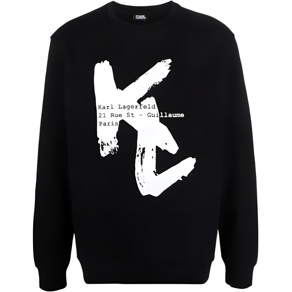 Karl Lagerfeld FW21 Letter Print Sweatshirt Men’s Black 705002512913-990