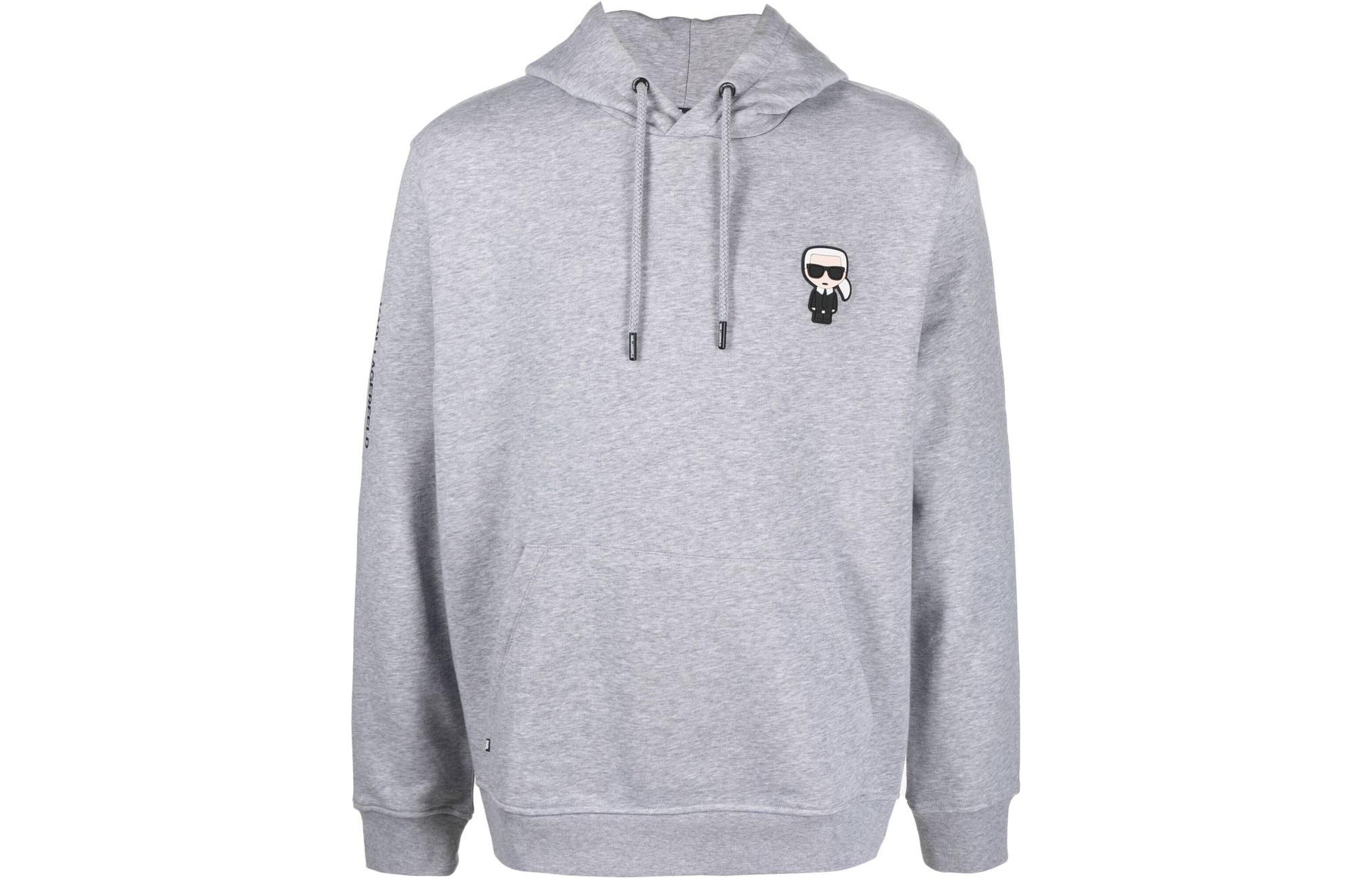 Karl Lagerfeld FW22 Applique Detail Hoodie Grey 705045524910941
