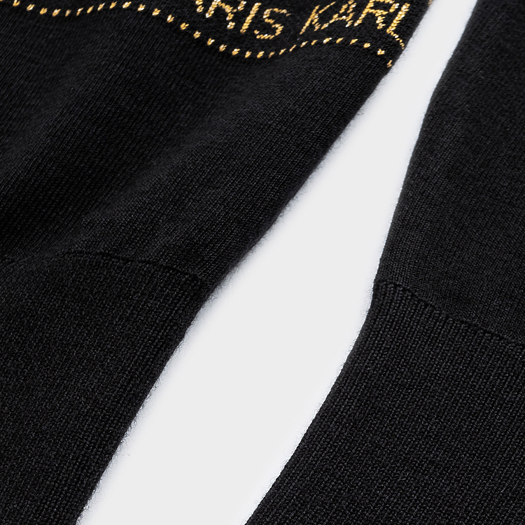 Purchase KARL LAGERFELD FW23  Black V-Neck Slim Fit Knit Cardigan with Logo Beads 1K1B51003182
