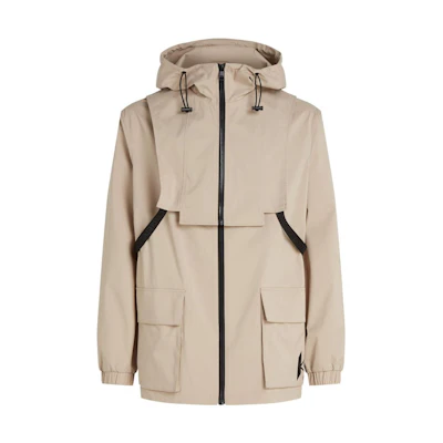 KARL LAGERFELD FW23 Beige Long Parka with Detachable Hood Men’s Jacket. 235M1500198