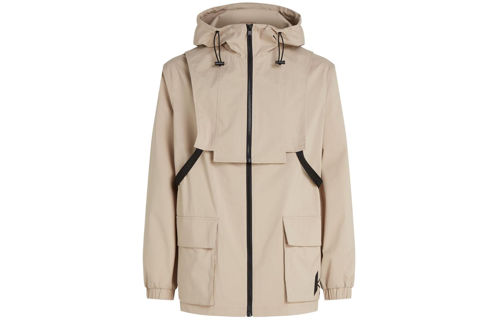 KARL LAGERFELD FW23 Beige Long Parka with Detachable Hood Men’s Jacket. 235M1500198 圖 2