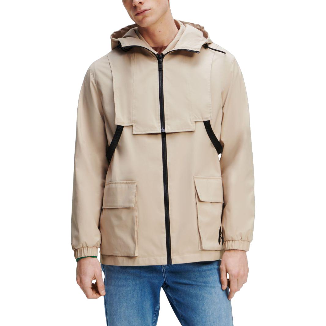 KARL LAGERFELD FW23 Beige Long Parka with Detachable Hood Men’s Jacket. 235M1500198 圖 3