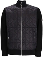 Karl Lagerfeld FW23 Black High Neck Zip-Up Jacket with Patchwork Design 655030534304 Karl Lagerfeld FW23 Black High Neck Zip-Up Jacket with Patchwork Design 655030534304