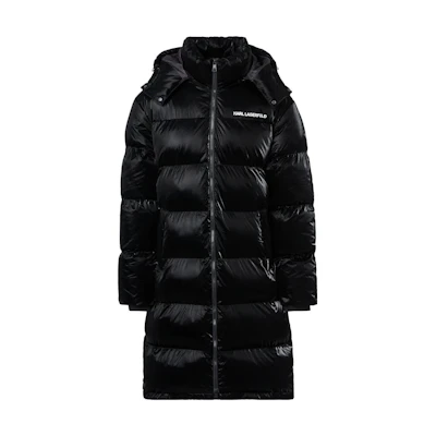 Karl Lagerfeld FW23 Black Hooded Puffer Jacket Casual Outerwear 236M1508999