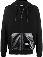 Karl Lagerfeld FW23 Black Hoodie with Logo Patchwork Design for Casual Wear KL210199990 Karl Lagerfeld FW23 Black Hoodie with Logo Patchwork Design for Casual Wear KL210199990