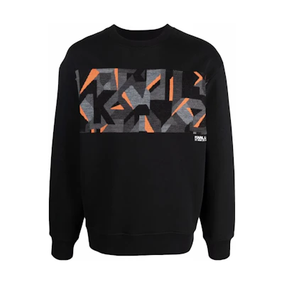 Karl Lagerfeld FW23 Black Letter Logo Print Sweatshirt for Men 216M1801999