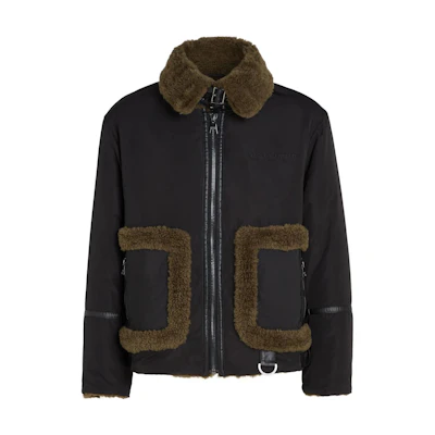 Karl Lagerfeld FW23 Black Zip-Up Collared Casual Jacket 236M1502926