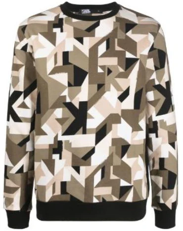 karl-lagerfeld-fw-23-brown-geometric-print-round-neck-casual-sweatshirt-for-men-kl-220034540