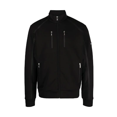 Karl Lagerfeld FW23 Colorblock Bomber Jacket in Dark Black 705013534902-990