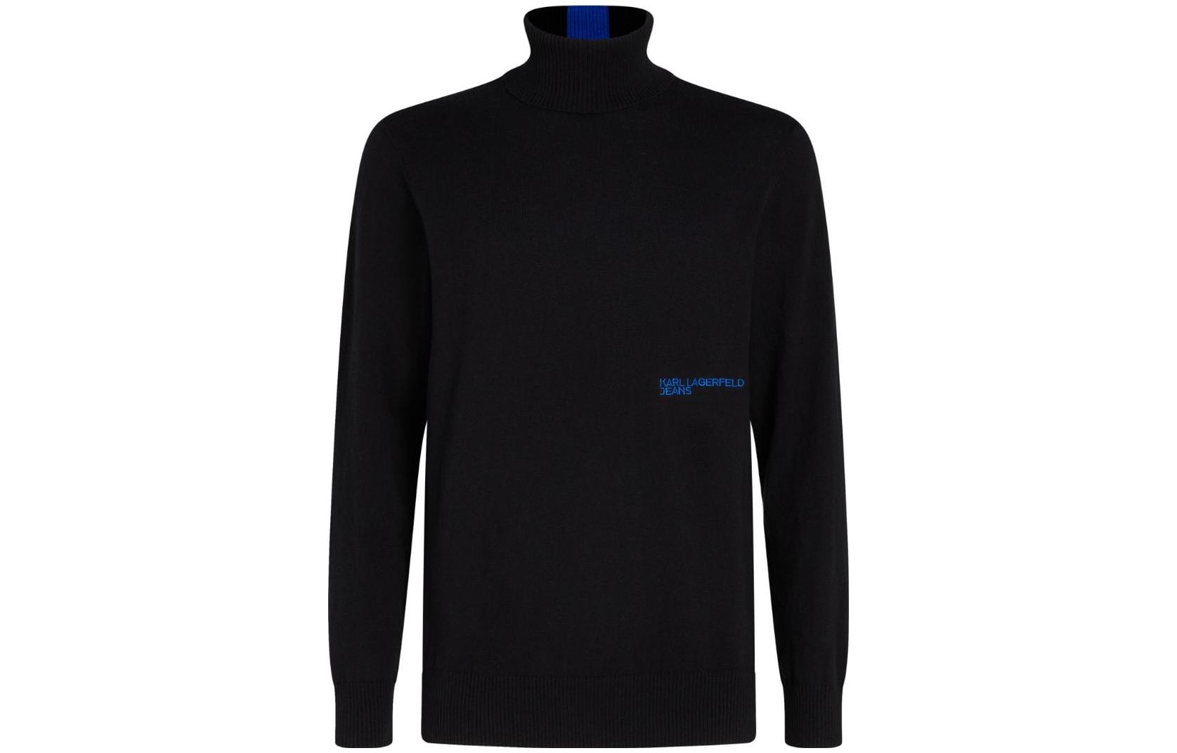 Karl Lagerfeld FW23 Logo Embroidered High-Neck Sweatshirt Black () 236D2000101