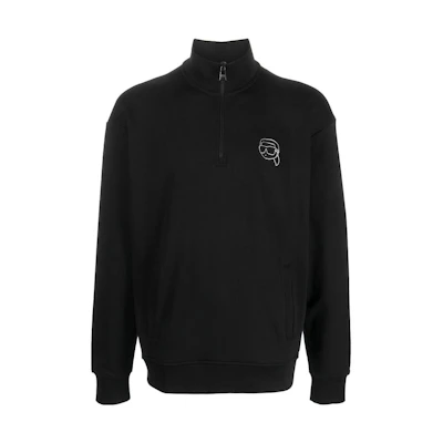 Karl Lagerfeld FW23 Logo High-Neck Drop Shoulder Sweatshirt Black () 240M1800999