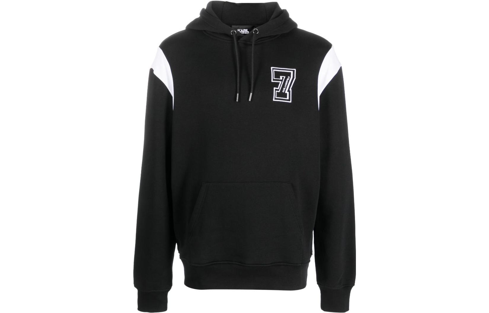 Karl Lagerfeld FW23 Logo Patch Hoodie Black 240M1803999