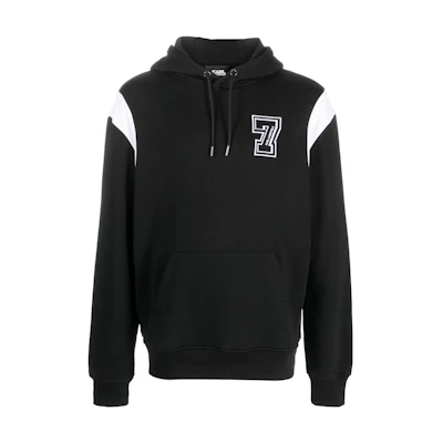 Karl Lagerfeld FW23 Logo Patch Hoodie Black 240M1803999