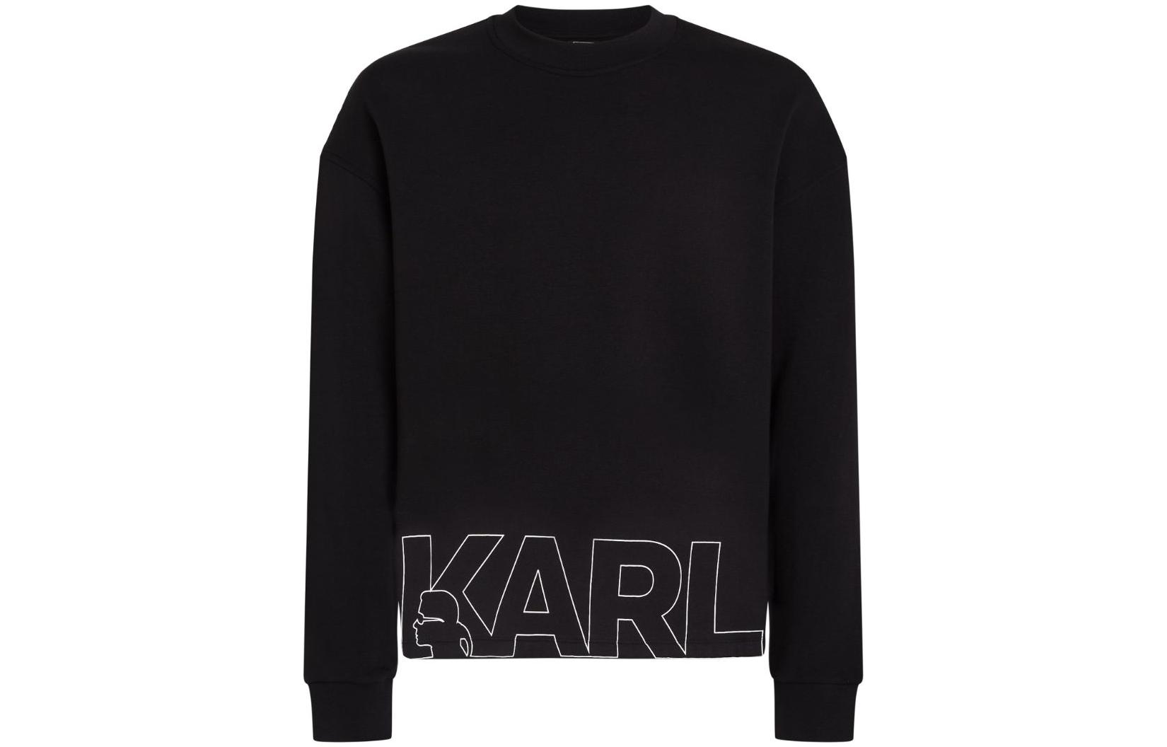 Karl Lagerfeld FW23 Logo Print Crewneck Sweatshirt Men’s Black 23WM1826999