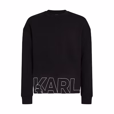 Karl Lagerfeld FW23 Logo Print Crewneck Sweatshirt Men’s Black 23WM1826999