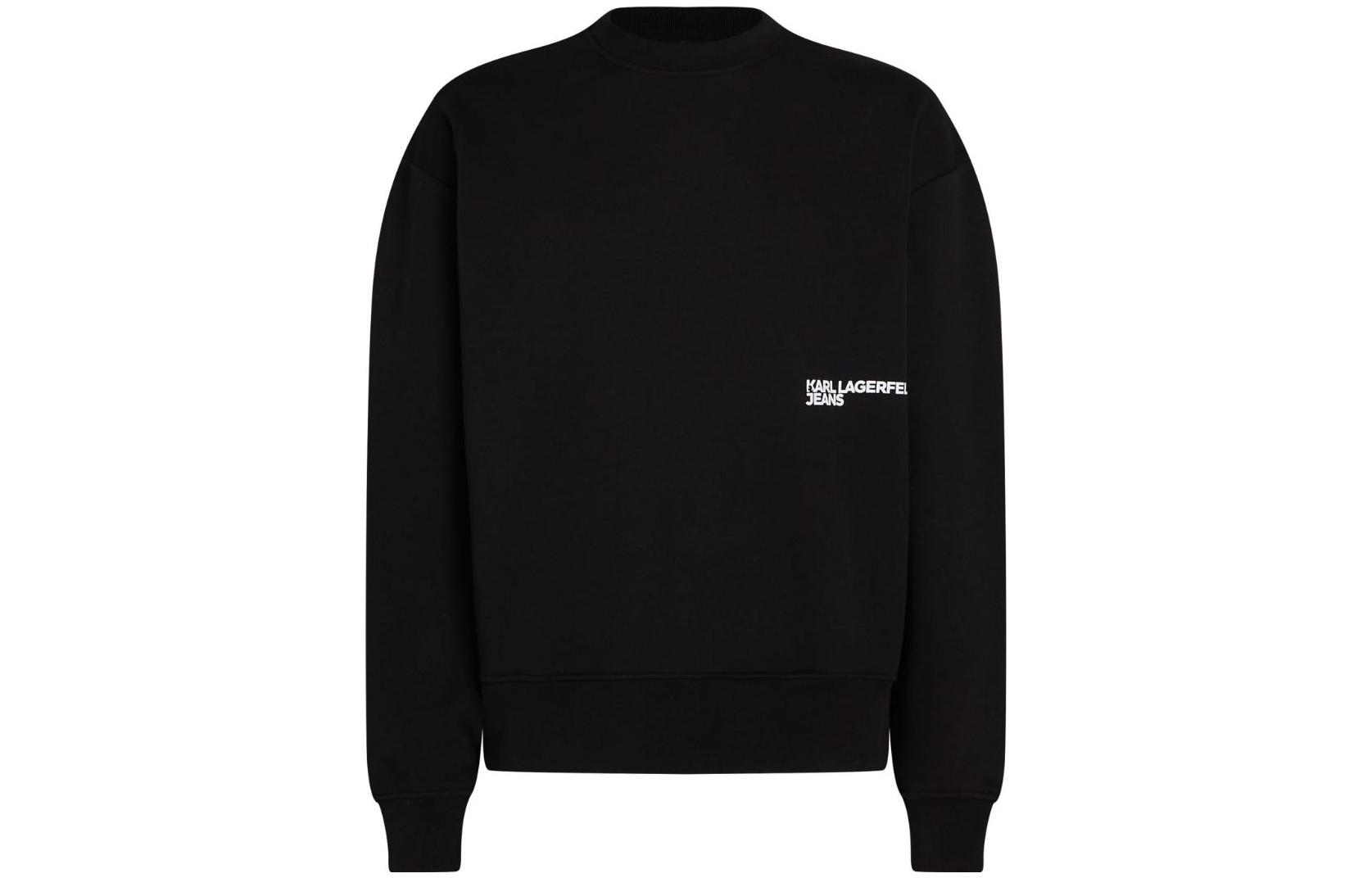 Karl Lagerfeld FW23 Logo Print Crewneck Sweatshirt Black 236D1850101