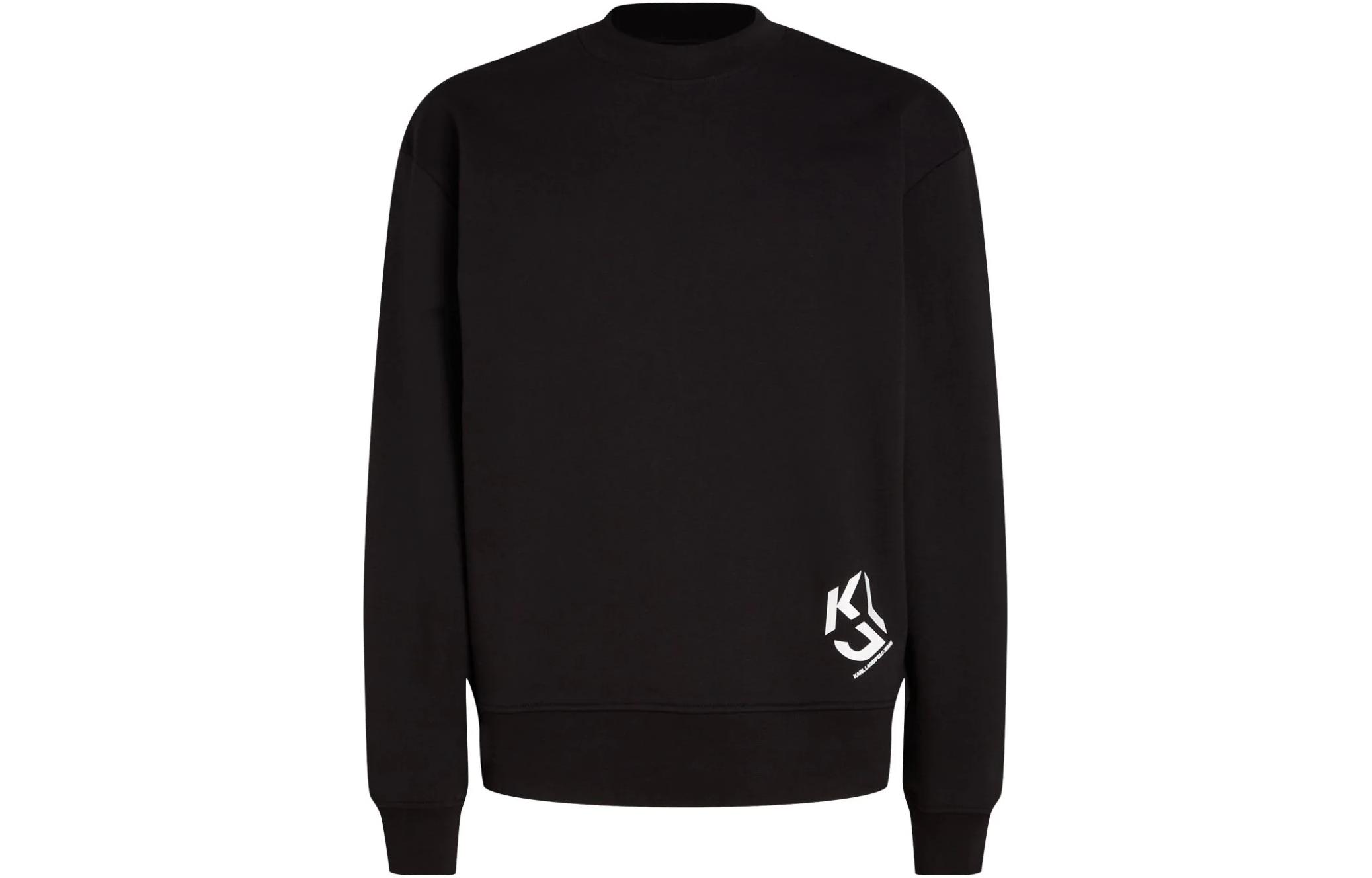 Karl Lagerfeld FW23 Logo Print Crewneck Sweatshirt Black 236D1854101
