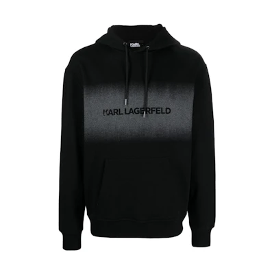 Karl Lagerfeld FW23 Logo Print Hoodie Black Long Sleeve 240M1805999