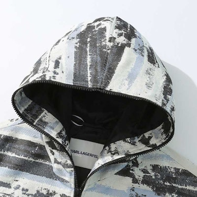 Karl Lagerfeld 幾何圖案休閒連帽外套 男款 淺藍色 1K1D50101813 Shop Karl Lagerfeld 幾何圖案休閒連帽外套 男款 淺藍色 1K1D50101813