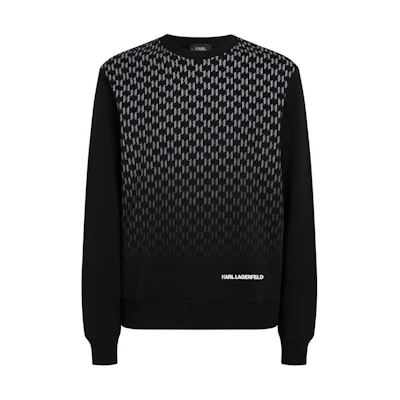 Karl Lagerfeld Gradient Geometric Crewneck Pullover Sweatshirt Men’s Black 245M1800999