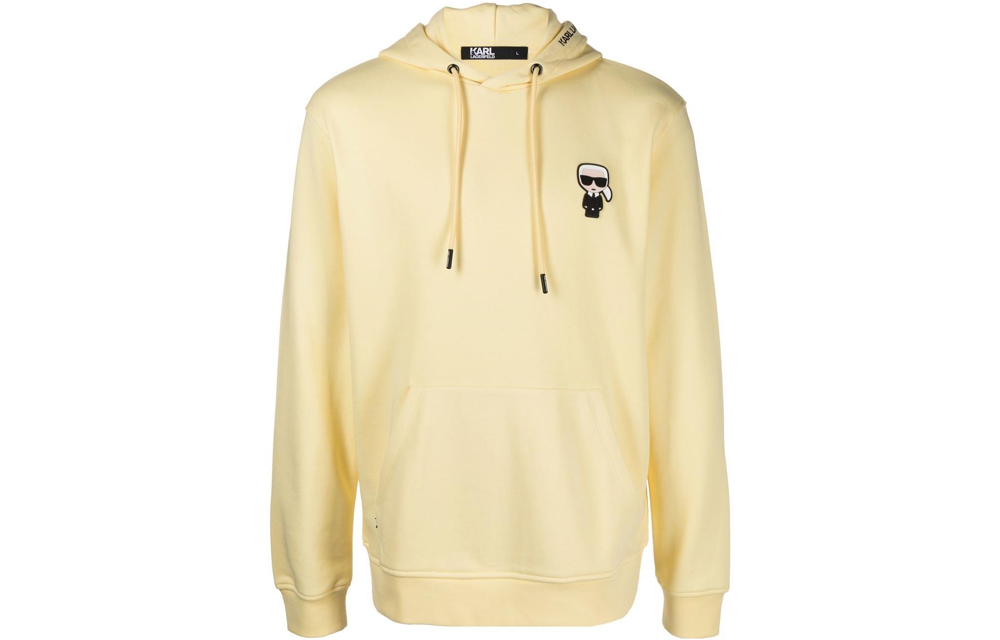 Karl Lagerfeld Graphic Print Yellow Hoodie for Men 705062