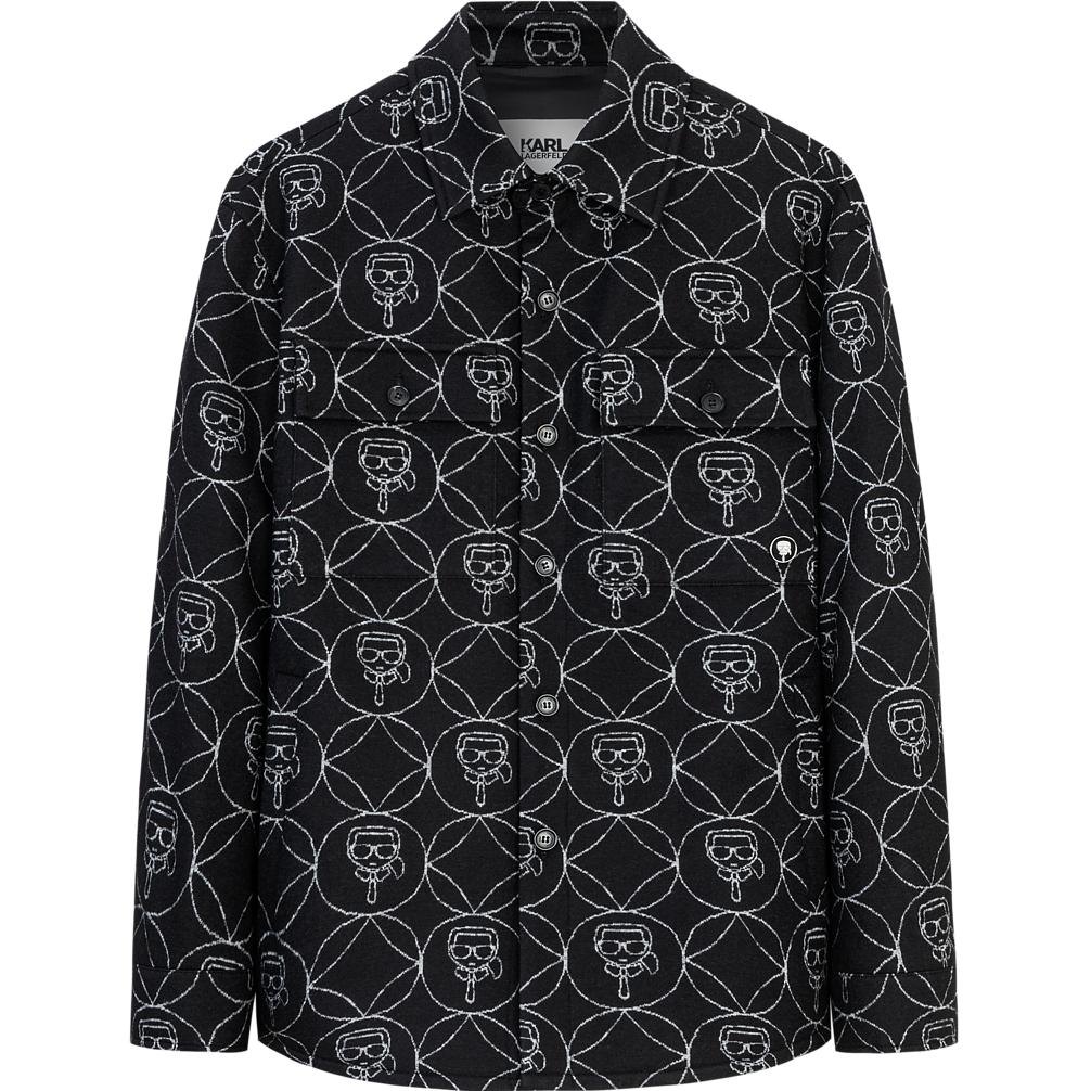 Karl Lagerfeld Graphic Printed Casual Long Sleeve Jacket Black Men’s 1K1B70706460