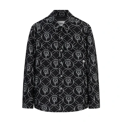 Karl Lagerfeld Graphic Printed Casual Long Sleeve Jacket Black Men’s 1K1B70706460
