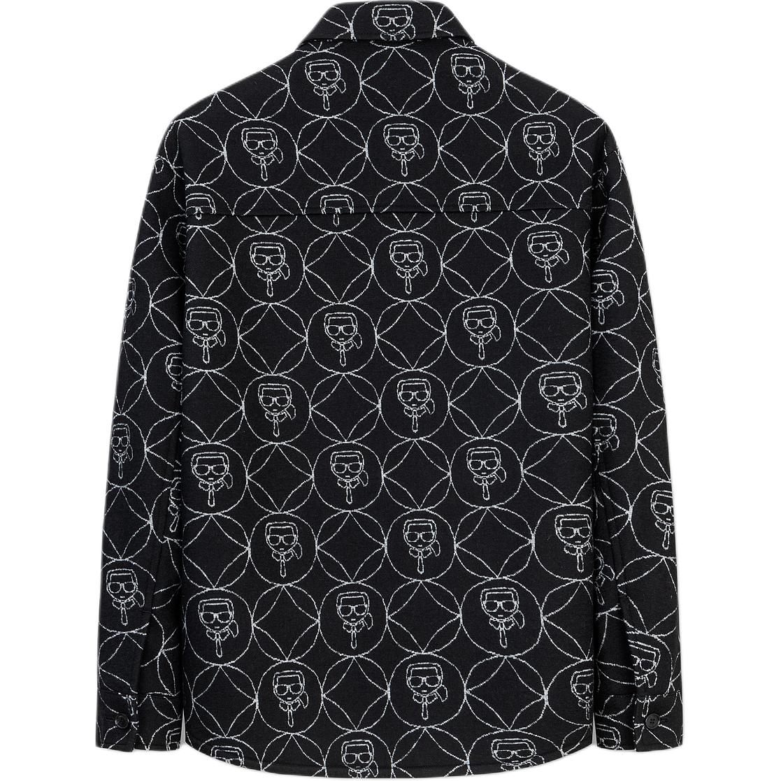 Lookbook 卡尔拉格斐印花休闲黑色长袖外套男款 1K1B70706460