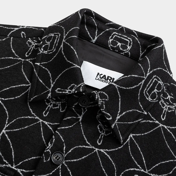 Details for 卡尔拉格斐印花休闲黑色长袖外套男款 1K1B70706460