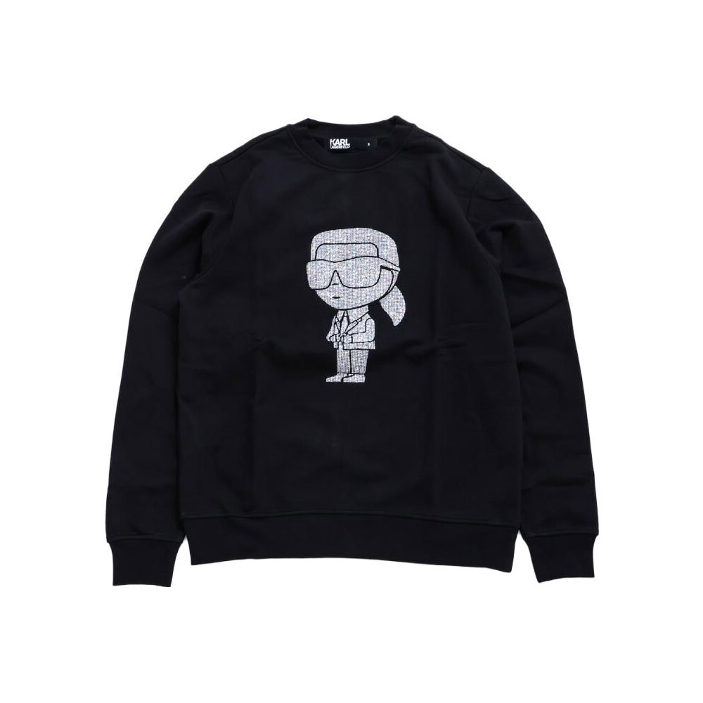 Karl Lagerfeld Graphic Sequin Print Crewneck Sweatshirt Black - 705074534950-910