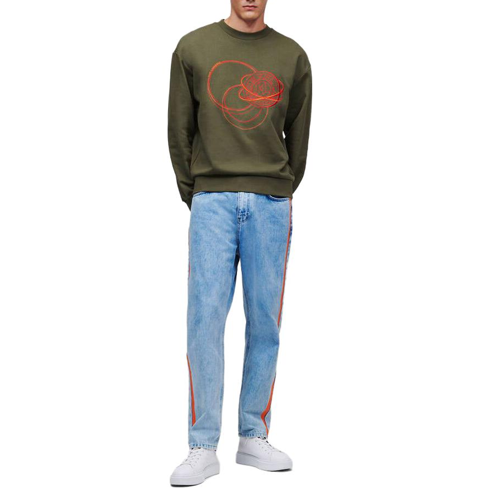 Karl Lagerfeld Green Sweatshirt with Embroidered Logo Design 231M1805636