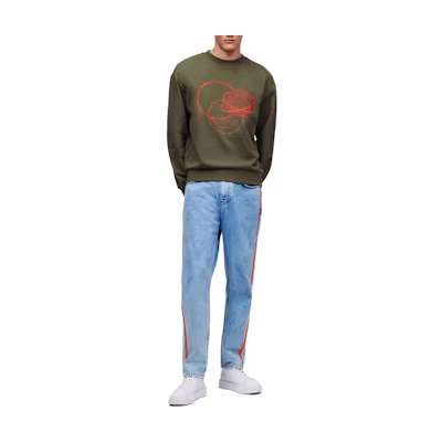 Karl Lagerfeld Green Sweatshirt with Embroidered Logo Design 231M1805636