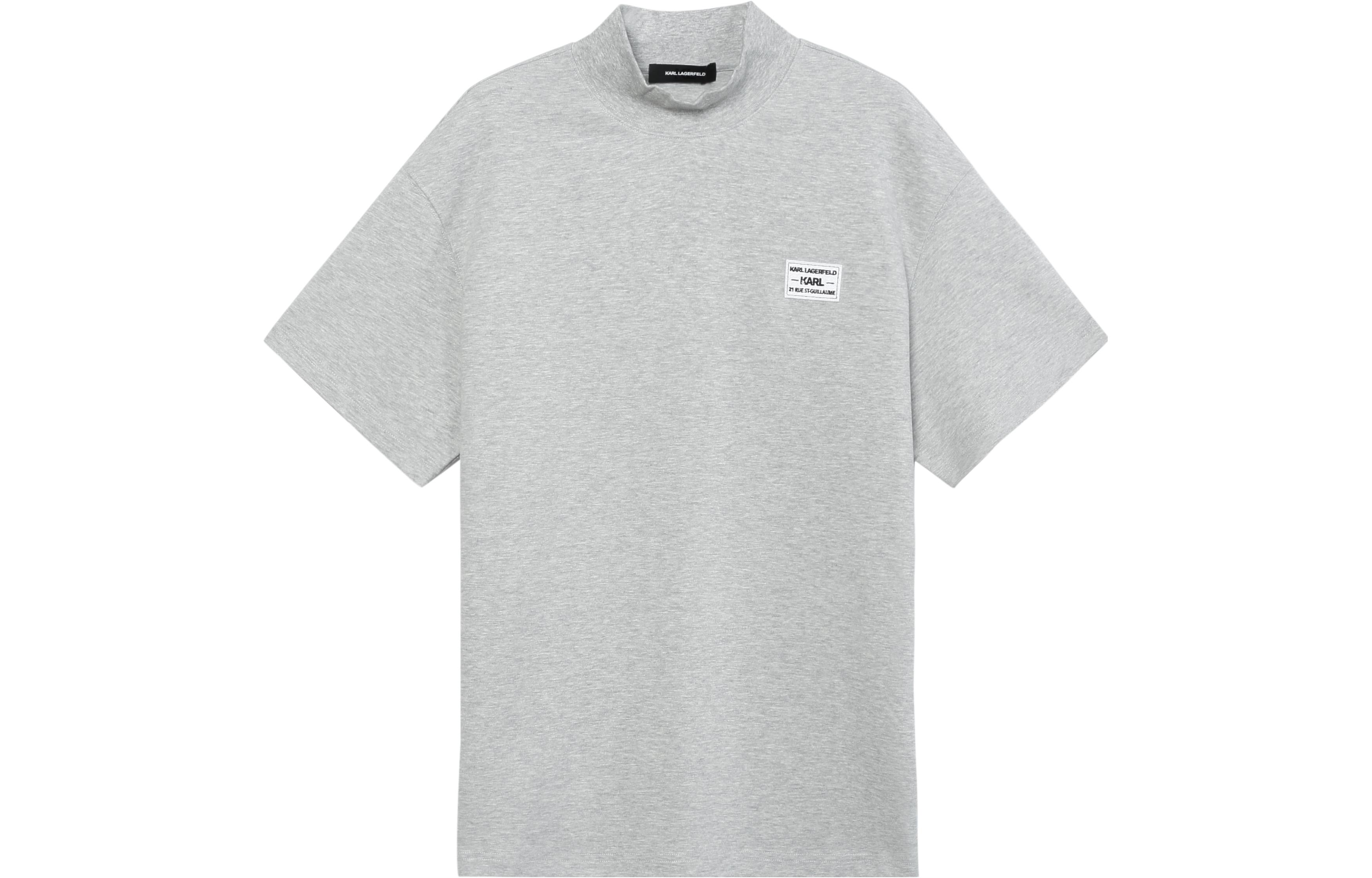 KARL LAGERFELD Grey Logo Patch Crewneck T-Shirt 1K3D10602830-015