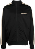 Karl Lagerfeld Half-Zip Striped Shoulder Print Long-Sleeve Jacket 705406533905-990 Karl Lagerfeld Half-Zip Striped Shoulder Print Long-Sleeve Jacket 705406533905-990