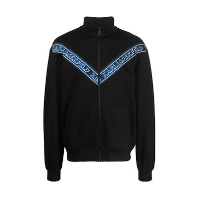 Karl Lagerfeld High Neck Colorblock Print Sweatshirt - Black 226M1812999