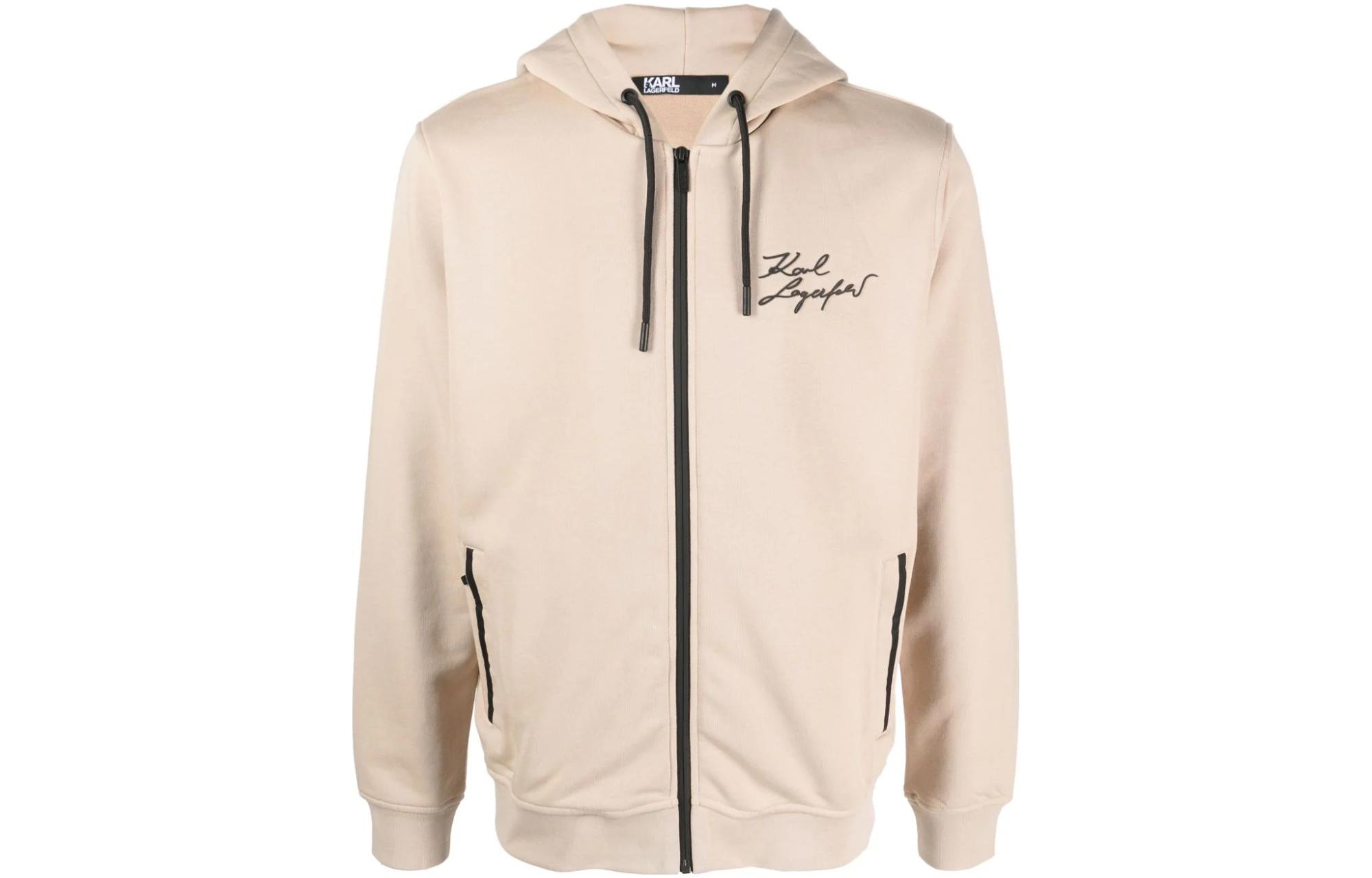 Karl Lagerfeld Hooded Logo Sweatshirt Sand Beige 705066533910