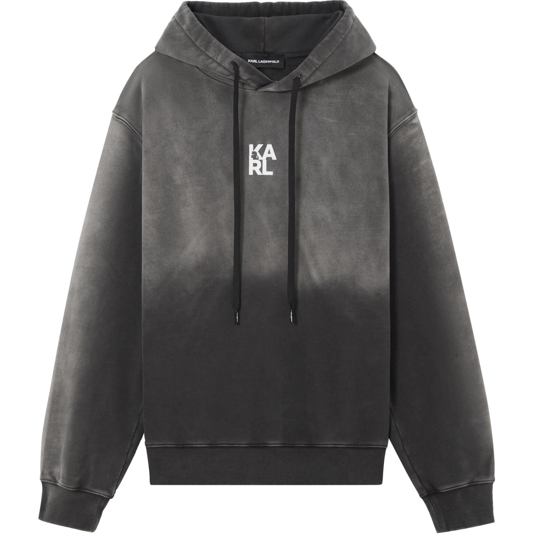 Karl Lagerfeld Hoodie Black/Grey with Logo Print 1K1D50603802