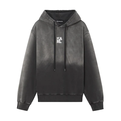 Karl Lagerfeld Hoodie Black/Grey with Logo Print 1K1D50603802