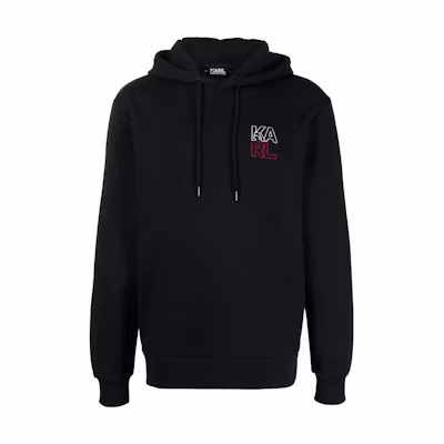 Karl Lagerfeld Hoodie Black with Letter Logo Embroidery 22WM1801999