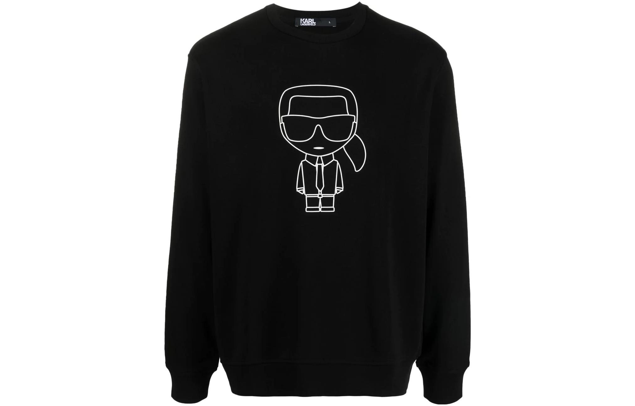 Karl Lagerfeld Ikonic Karl Cartoon Graphic Pullover Sweatshirt Black 705060521900990