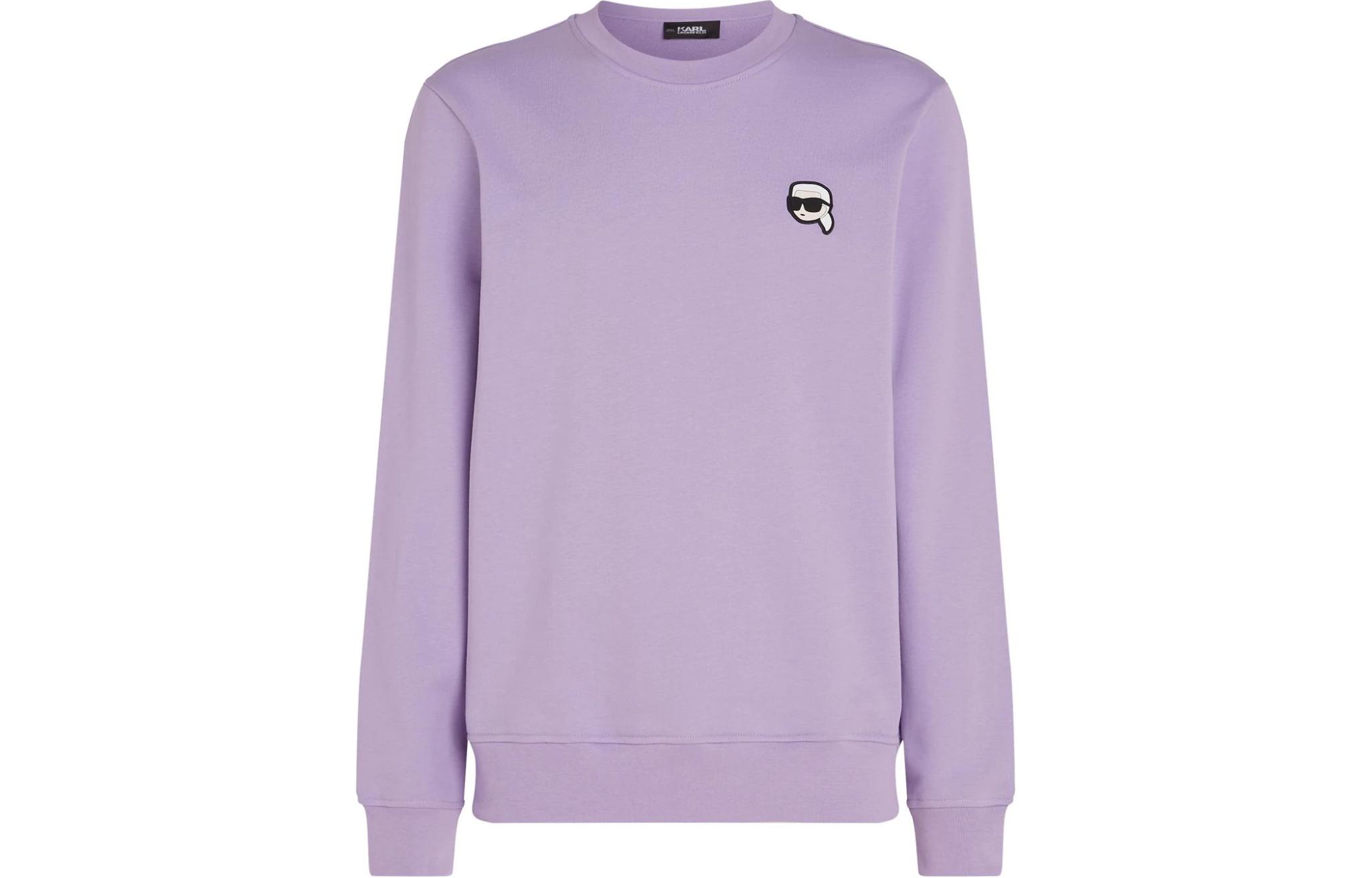 Karl Lagerfeld K/Ikonik SS24 Purple Crewneck Logo Patch Sweatshirt Casualwear 230M1801216