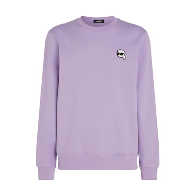 Karl Lagerfeld K/Ikonik SS24 Purple Crewneck Logo Patch Sweatshirt Casualwear 230M1801216