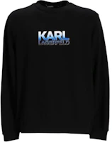 Karl Lagerfeld Letter Graphic Crewneck Long Sleeve Sweatshirt Black 705405541900-990 Karl Lagerfeld Letter Graphic Crewneck Long Sleeve Sweatshirt Black 705405541900-990
