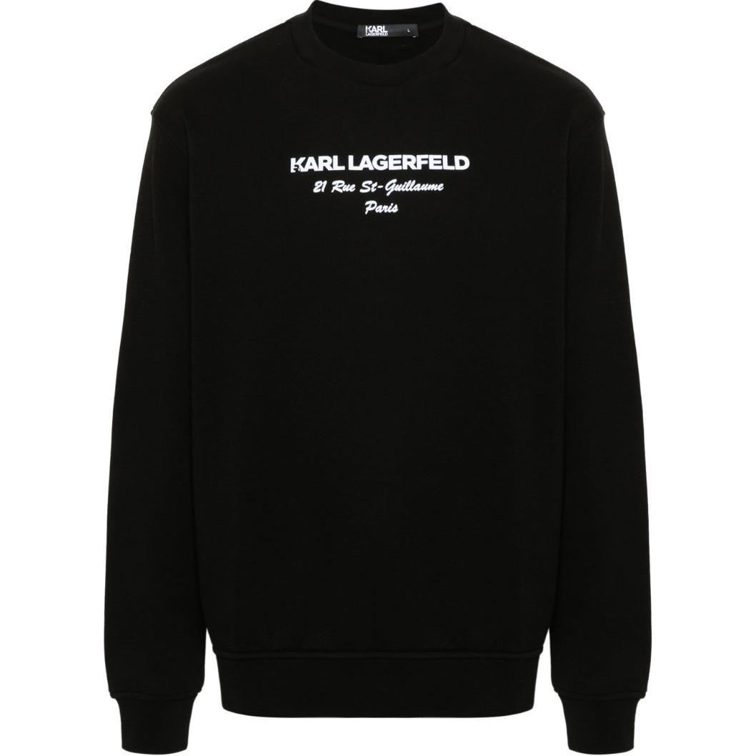 Karl Lagerfeld Letter Logo Crewneck Oversized Sweatshirt Black 705035542900