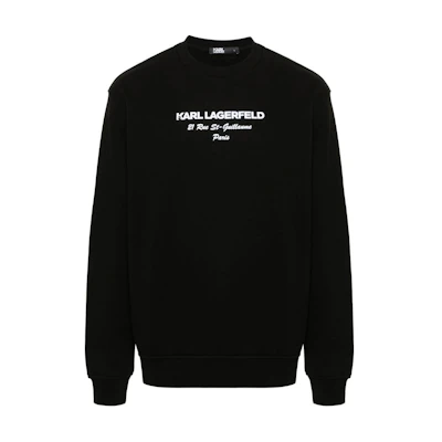 Karl Lagerfeld Letter Logo Crewneck Oversized Sweatshirt Black 705035542900