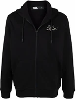 Karl Lagerfeld Letter Print Black Zip Hoodie for Men 705402521900160 Karl Lagerfeld Letter Print Black Zip Hoodie for Men 705402521900160
