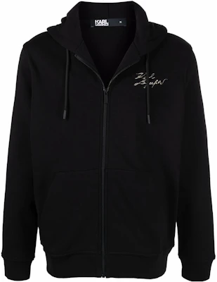 Karl Lagerfeld Letter Print Black Zip Hoodie for Men 705402521900160 Buy Karl Lagerfeld Letter Print Black Zip Hoodie for Men 705402521900160