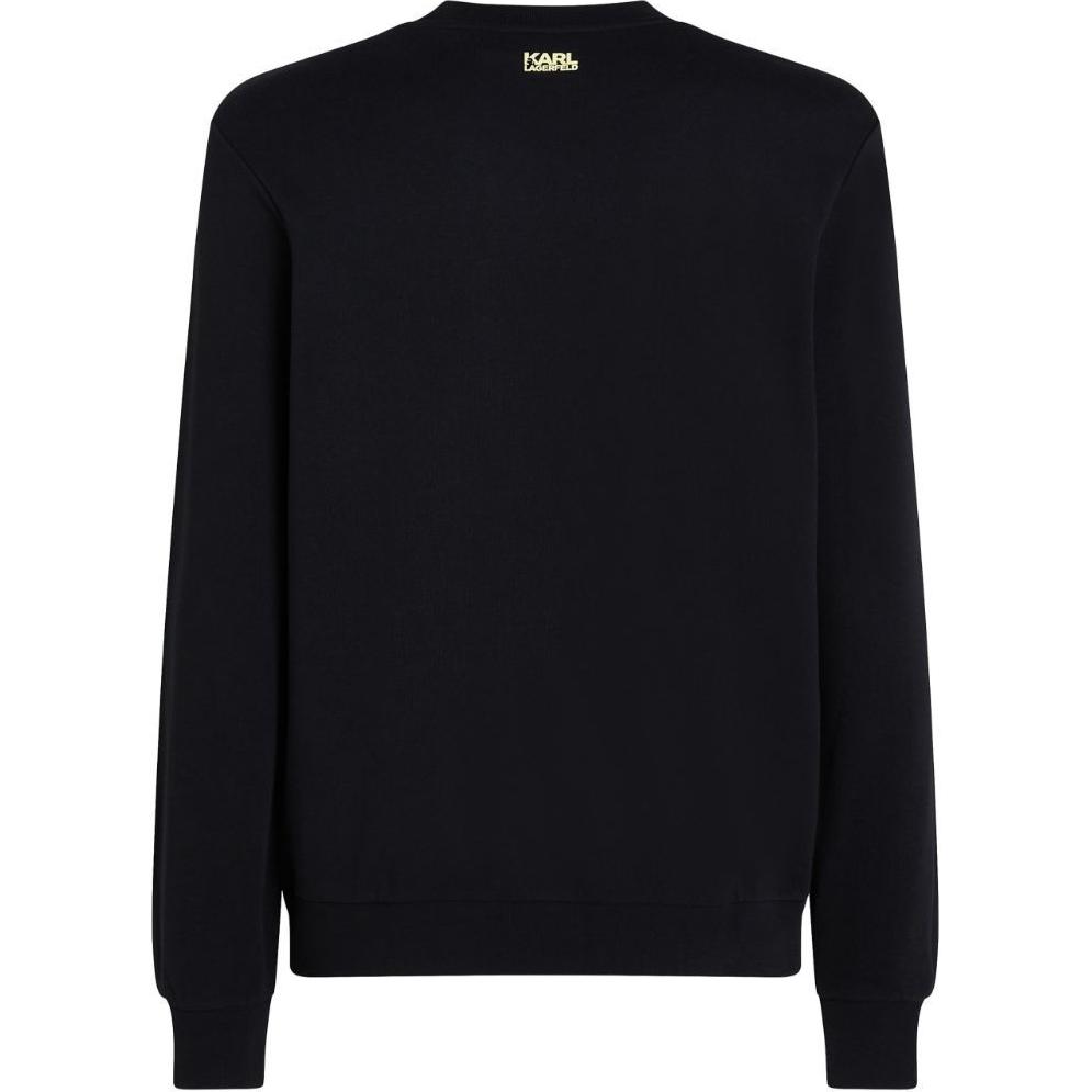 Karl Lagerfeld Letter Print Crewneck Black Sweatshirt Casual Long Sleeve 24UM1833999